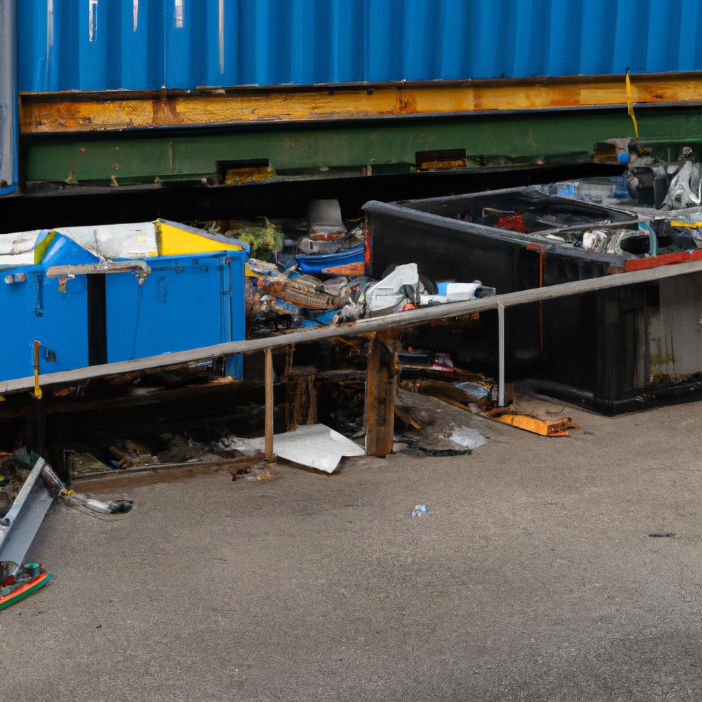 Impianto di riciclo plastica nel centro industriale