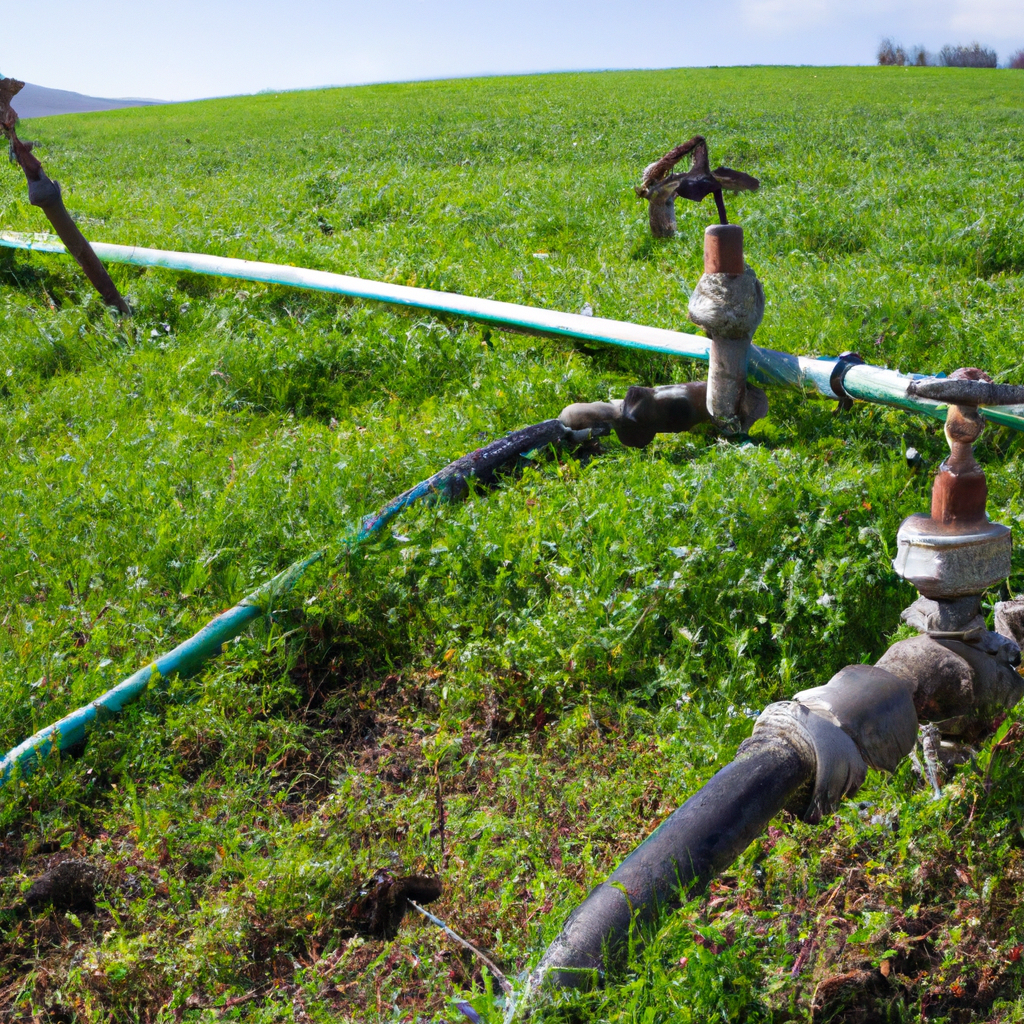 Sistema di irrigazione sostenibile in campo agricolo